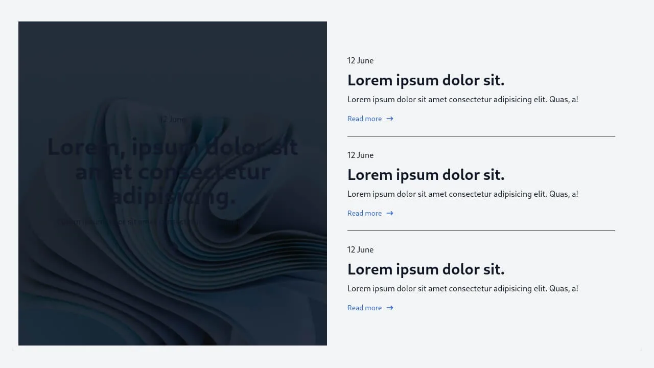 Tailwind Blog single post layout