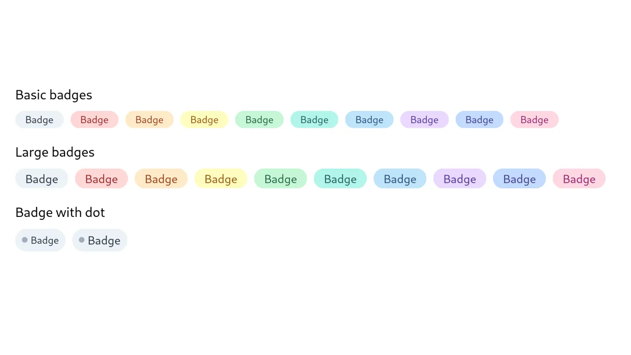 Tailwind Badges color variation