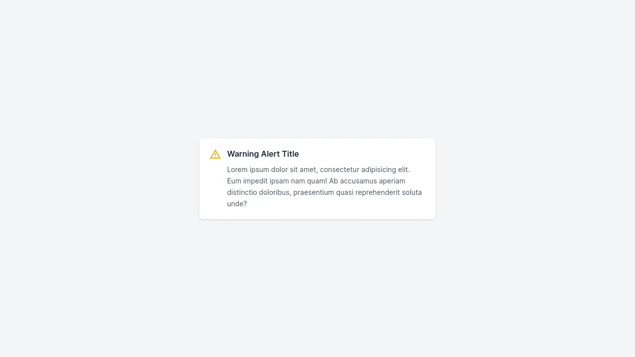 Tailwind Alerts - tailwind-css-warning-alert